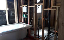 Bathroom plumbing remodel project in Los Angeles, CA