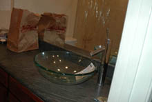 Bathroom remodel with new plumbing fixtures at Sherman Oaks condo, Los Angeles, CA